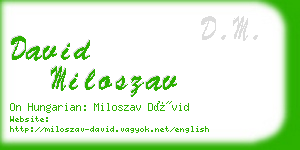 david miloszav business card